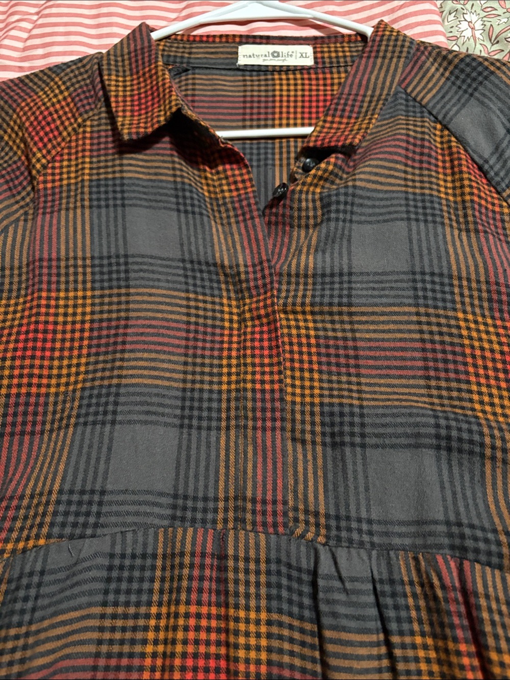 Natural Life Plaid Tiered Rebecca Dress in Autumn Plaid - Picture 5 of 5
